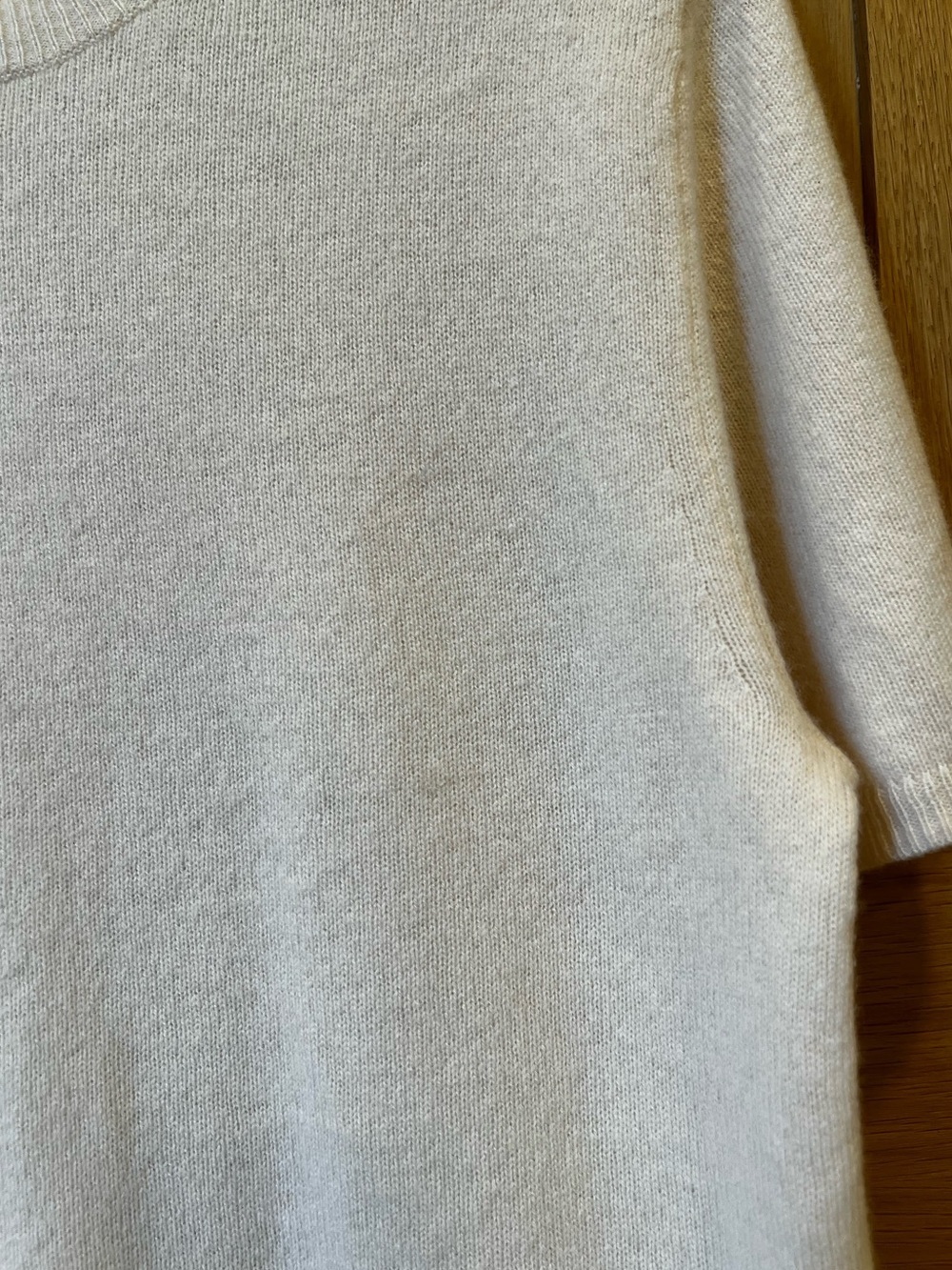 Banana Republic Cashmere Crewneck Short Sleeve Sweater Ivory Small Spring - Picture 3 of 5